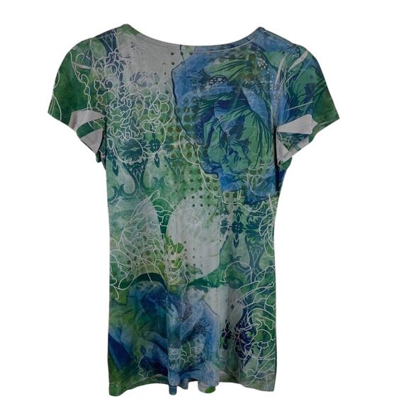 Apt. 9 Green & Blue Print Top Size Small - Picture 9 of 9